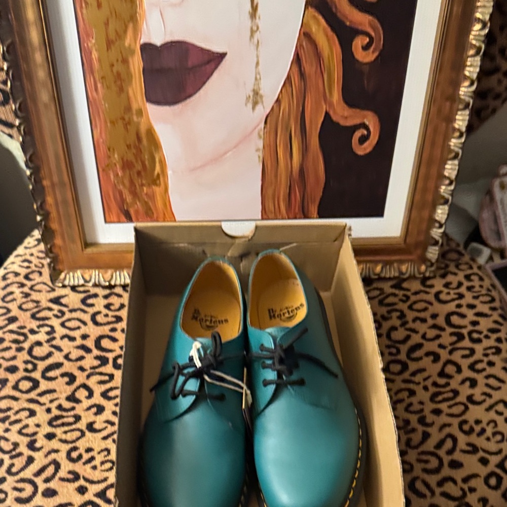 Dr. Martens 1461  Smooth Teal Green Leather Oxfords NWT US 9 - Picture 10 of 10